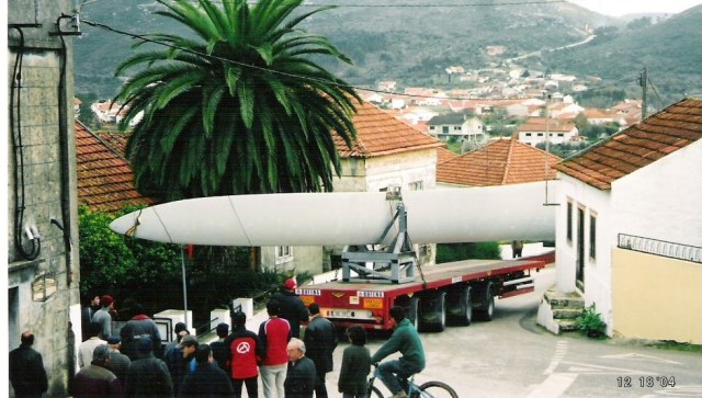Transporte das elices das ventoinhas