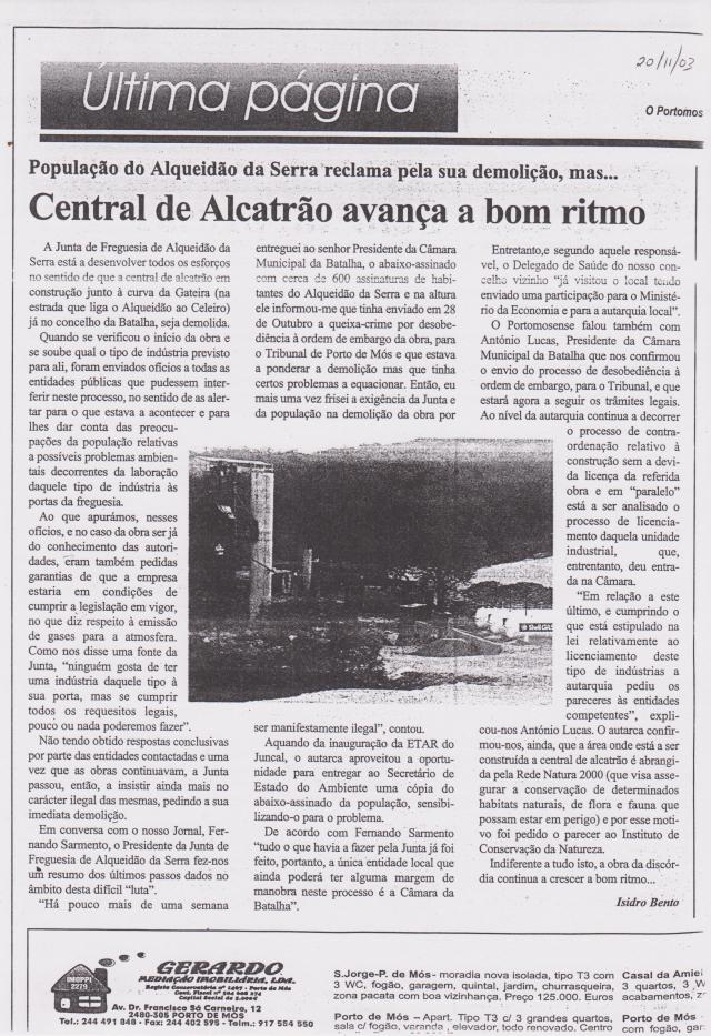 Jornal O Portomosense 20 de Novembro de 2003
