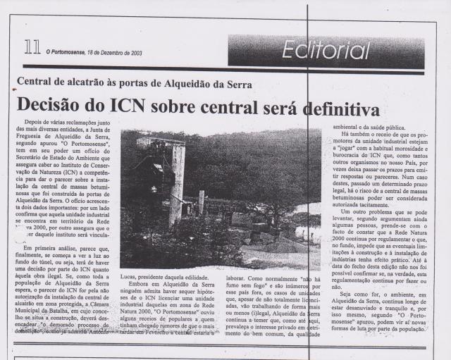 Jornal O Portomosense 18 de Dezembro de 2003