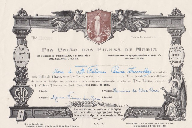 Diplomas das Filhas de Maria